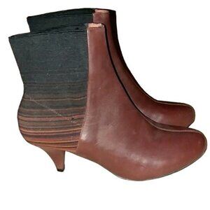 United Nude Brown Leather Kitten Heel Booties